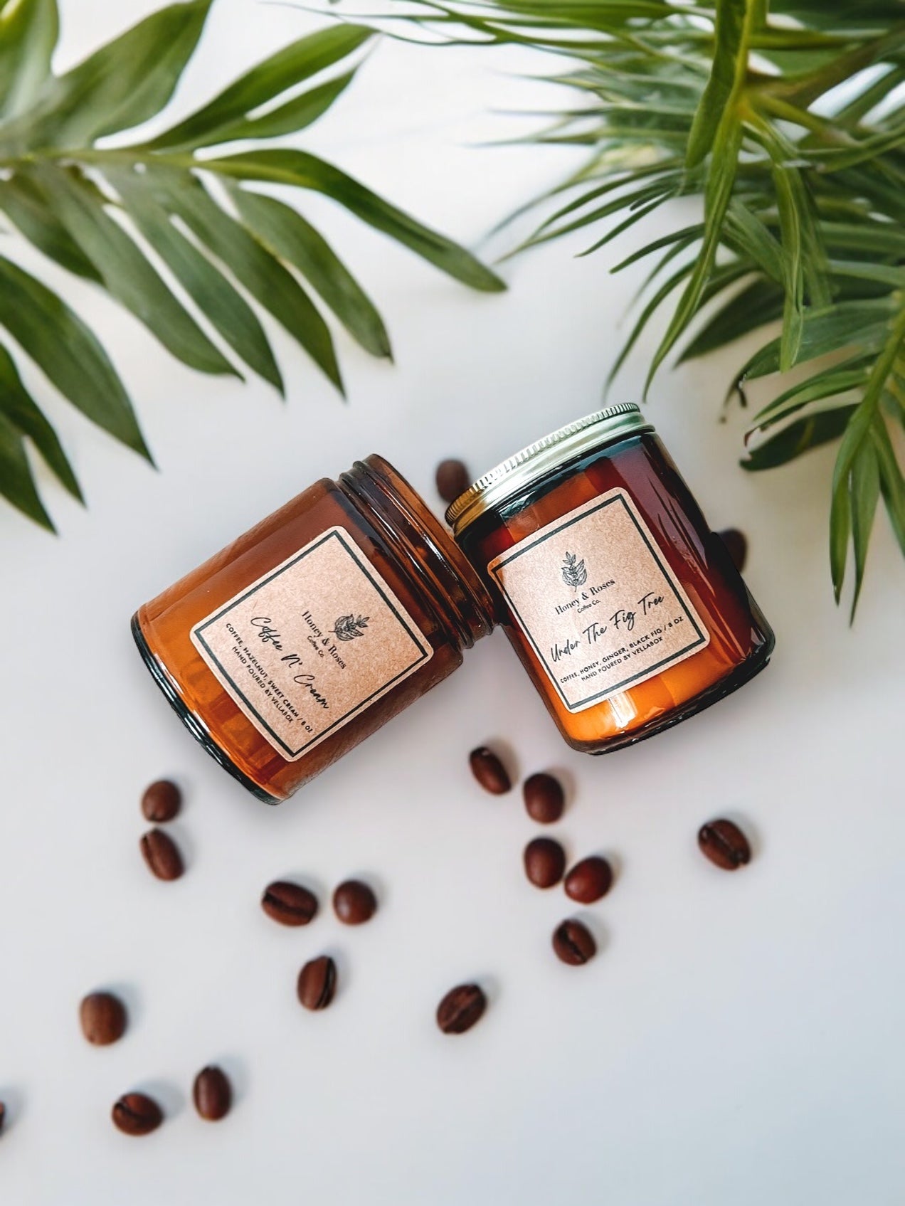 Hand-poured, Natural Candle By Honey & Roses
