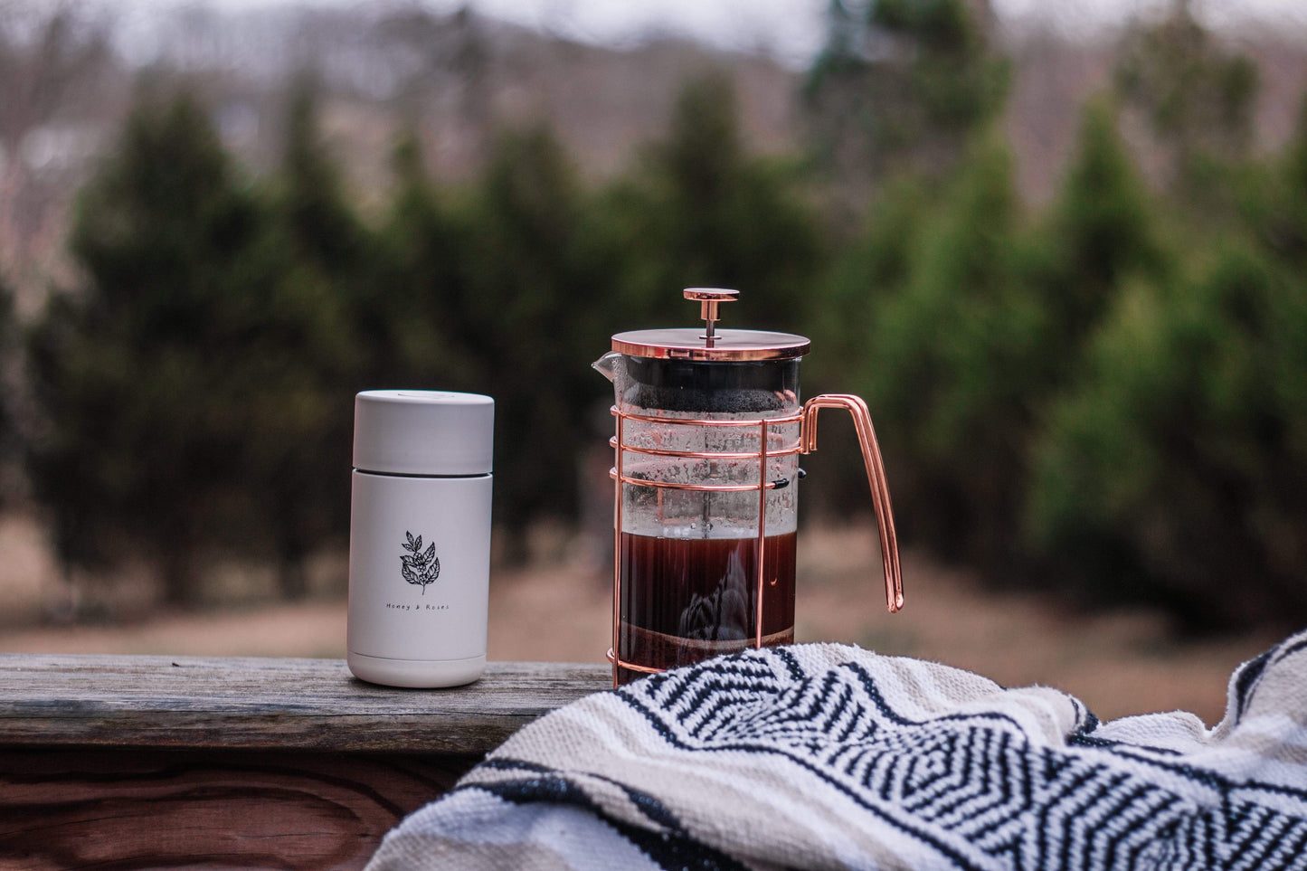 Rose Gold French Press | "Home"  by Honey & Roses Coffee Co.